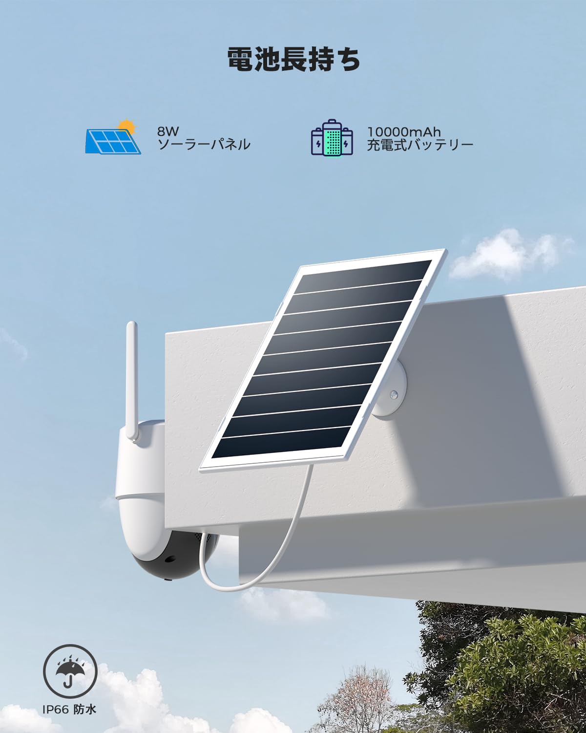Amazon.co.jp: COCOCAM 24時間365日録画防犯カメラ 屋外 ソーラー AOV